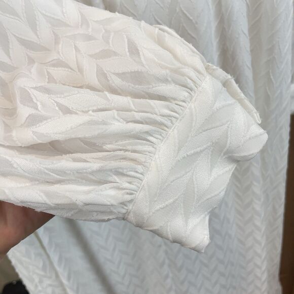 Sachin & Babi White Wrap Maxi Dress Sz 12 Elegant Long Sleeve V Neck Wedding NWT - Picture 4 of 16